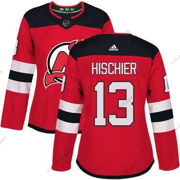 Adidas New Jersey Devils #13 Nico Hischier Punainen Kotiottelu Aito Ommeltu NHL Paita – Naisten