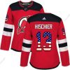 Adidas New Jersey Devils #13 Nico Hischier Punainen Kotiottelu Aito USA Flag Ommeltu NHL Paita – Naisten