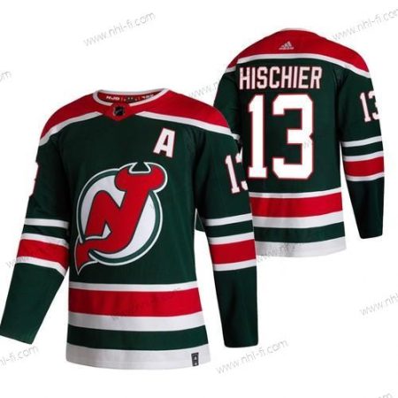 Adidas New Jersey Devils #13 Nico Hischier Vihreä 2020-21 Käänteinen Retro Vaihtopaita NHL Paita – Miesten