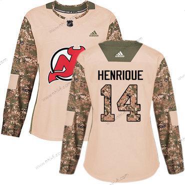 Adidas New Jersey Devils #14 Adam Henrique Maastokuvio Aito 2017 Veterans Day Ommeltu NHL Paita – Naisten