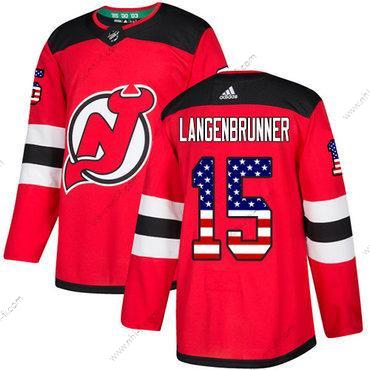 Adidas New Jersey Devils #15 Langenbrunner Punainen Kotiottelu Aito USA Flag Ommeltu NHL Paita – Miesten