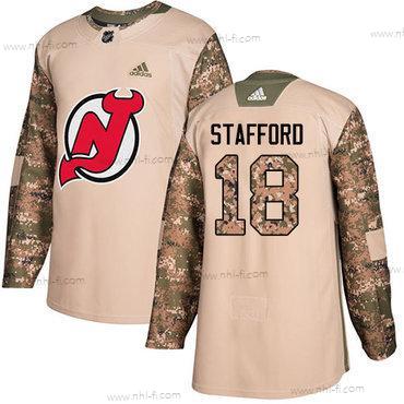 Adidas New Jersey Devils #18 Drew Stafford Maastokuvio Aito 2017 Veterans Day Ommeltu NHL Paita – Miesten