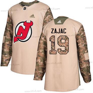 Adidas New Jersey Devils #19 Travis Zajac Maastokuvio Aito 2017 Veterans Day Ommeltu NHL Paita – Miesten