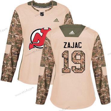 Adidas New Jersey Devils #19 Travis Zajac Maastokuvio Aito 2017 Veterans Day Ommeltu NHL Paita – Naisten