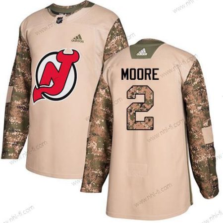 Adidas New Jersey Devils #2 John Moore Maastokuvio Aito 2017 Veterans Day Ommeltu NHL Paita – Miesten