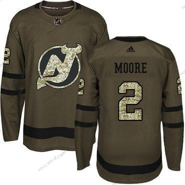 Adidas New Jersey Devils #2 John Moore Vihreä Salute to Service Ommeltu NHL Paita – Miesten