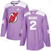 Adidas New Jersey Devils #2 John Moore Violetti Aito Taistelee syöpää vastaan Ommeltu NHL Paita – Miesten