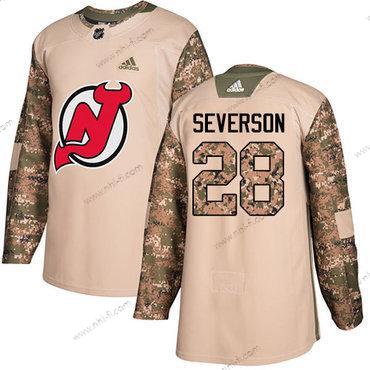 Adidas New Jersey Devils #28 Damon Severson Maastokuvio Aito 2017 Veterans Day Ommeltu NHL Paita – Miesten