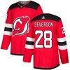 Adidas New Jersey Devils #28 Damon Severson Punainen Kotiottelu Aito Ommeltu NHL Paita – Miesten