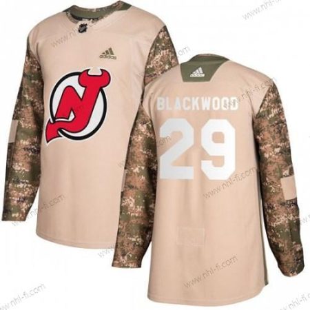 Adidas New Jersey Devils #29 Mackenzie Mustawood Aito Mackenzie Wood Maastokuvio Veterans Day Harjoitus Paita – Miesten