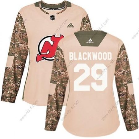 Adidas New Jersey Devils #29 Mackenzie Mustawood Aito Mackenzie Wood Maastokuvio Veterans Day Harjoitus Paita – Naisten