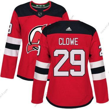 Adidas New Jersey Devils #29 Ryane Clowe Punainen Kotiottelu Aito Ommeltu NHL Paita – Naisten