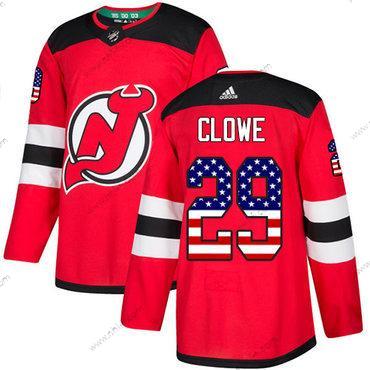 Adidas New Jersey Devils #29 Ryane Clowe Punainen Kotiottelu Aito USA Flag Ommeltu NHL Paita – Miesten