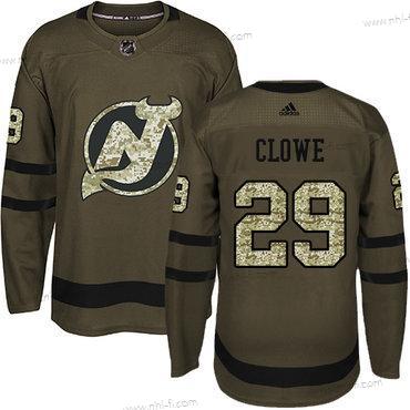 Adidas New Jersey Devils #29 Ryane Clowe Vihreä Salute to Service Ommeltu NHL Paita – Miesten