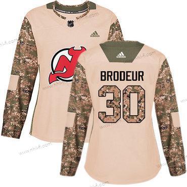 Adidas New Jersey Devils #30 Martin Brodeur Maastokuvio Aito 2017 Veterans Day Ommeltu NHL Paita – Naisten