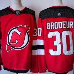 Adidas New Jersey Devils #30 Martin Brodeur Punainen With Musta 2017-2018 Jääkiekko Ommeltu NHL Paita – Miesten