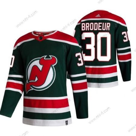 Adidas New Jersey Devils #30 Martin Brodeur Vihreä 2020-21 Käänteinen Retro Vaihtopaita NHL Paita – Miesten