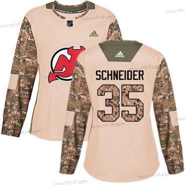 Adidas New Jersey Devils #35 Cory Schneider Maastokuvio Aito 2017 Veterans Day Ommeltu NHL Paita – Naisten