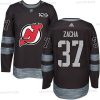 Adidas New Jersey Devils #37 Pavel Zacha Musta 1917-2017 100th Vuosipäivä Ommeltu NHL Paita – Miesten