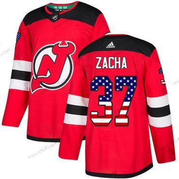 Adidas New Jersey Devils #37 Pavel Zacha Punainen Kotiottelu Aito USA Flag Ommeltu NHL Paita – Miesten