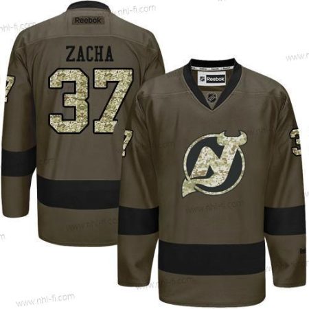 Adidas New Jersey Devils #37 Pavel Zacha Vihreä Salute to Service Ommeltu NHL Paita Versio 2 – Miesten