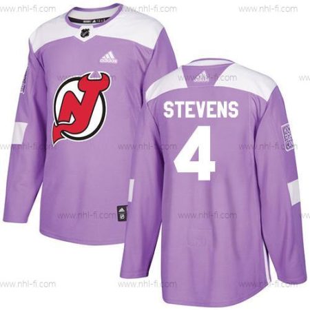 Adidas New Jersey Devils #4 Scott Stevens Violetti Aito Taistelee syöpää vastaan Ommeltu NHL Paita – Miesten