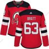 Adidas New Jersey Devils #63 Jesper Bratt Punainen Kotiottelu Aito Ommeltu NHL Paita – Naisten