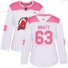 Adidas New Jersey Devils #63 Jesper Bratt Valkoinen Pinkki Aito Ommeltu NHL Paita – Naisten