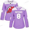 Adidas New Jersey Devils #8 Will Butcher Violetti Aito Taistelee syöpää vastaan Ommeltu NHL Paita – Naisten