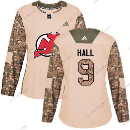 Adidas New Jersey Devils #9 Taylor Hall Maastokuvio Aito 2017 Veterans Day Ommeltu NHL Paita – Naisten