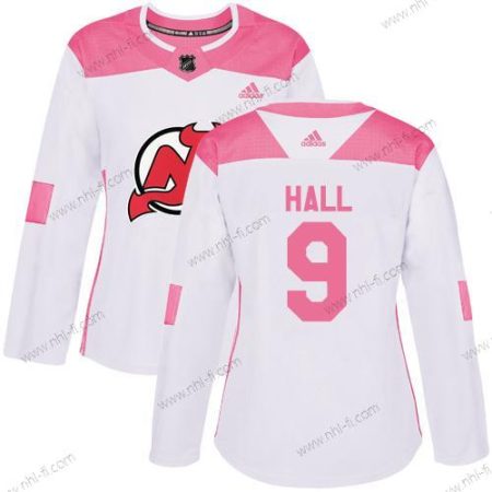 Adidas New Jersey Devils #9 Taylor Hall Valkoinen Pinkki Aito Ommeltu NHL Paita – Naisten