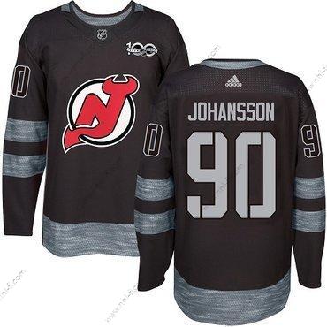 Adidas New Jersey Devils #90 Marcus Johansson Musta 1917-2017 100th Vuosipäivä Ommeltu NHL Paita – Miesten