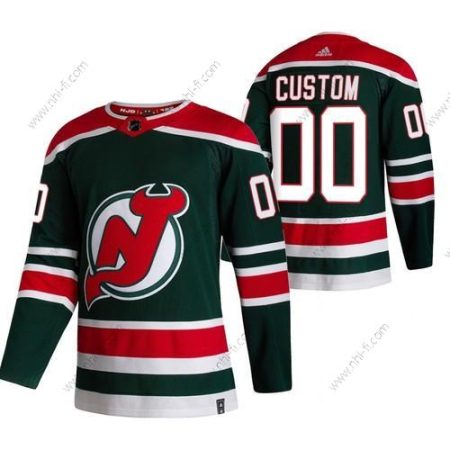 Adidas New Jersey Devils Räätälöidyt Vihreä 2020-21 Käänteinen Retro Vaihtopaita NHL Paita – Miesten