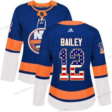 Adidas New York Islanders #12 Josh Bailey Royal Sininen Kotiottelu Aito USA Flag Ommeltu NHL Paita – Naisten