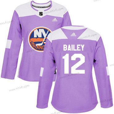 Adidas New York Islanders #12 Josh Bailey Violetti Aito Taistelee syöpää vastaan Ommeltu NHL Paita – Naisten