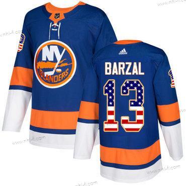 Adidas New York Islanders #13 Mathew Barzal Royal Sininen Kotiottelu Aito USA Flag Ommeltu NHL Paita – Miesten