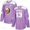 Adidas New York Islanders #13 Mathew Barzal Violetti Aito Taistelee syöpää vastaan Ommeltu NHL Paita – Miesten