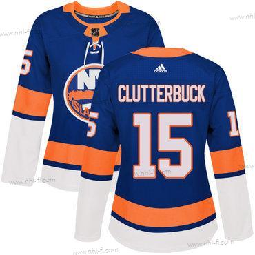 Adidas New York Islanders #15 Cal Clutterbuck Royal Sininen Kotiottelu Aito Ommeltu NHL Paita – Naisten