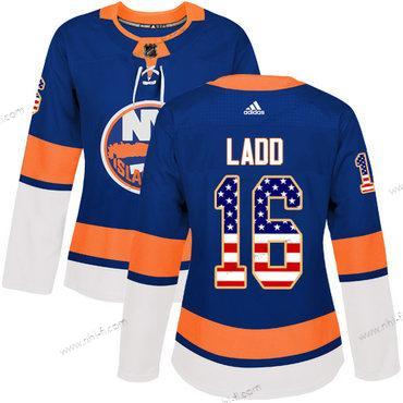 Adidas New York Islanders #16 Andrew Ladd Royal Sininen Kotiottelu Aito USA Flag Ommeltu NHL Paita – Naisten