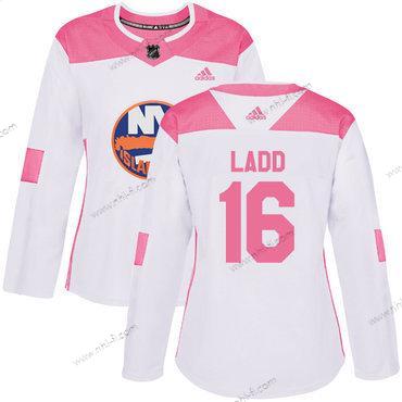 Adidas New York Islanders #16 Andrew Ladd Valkoinen Pinkki Aito Ommeltu NHL Paita – Naisten