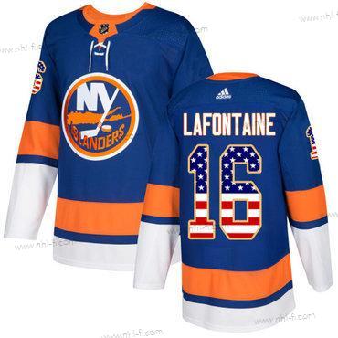 Adidas New York Islanders #16 Pat Lafontaine Royal Sininen Kotiottelu Aito USA Flag Ommeltu NHL Paita – Miesten