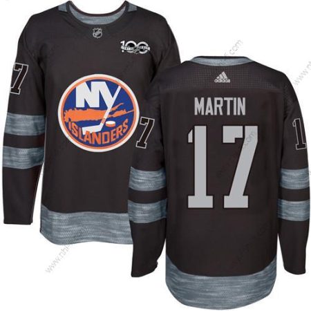 Adidas New York Islanders #17 Matt Martin Musta 1917-2017 100th Vuosipäivä Ommeltu NHL Paita – Miesten