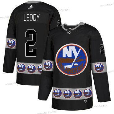 Adidas New York Islanders #2 Nick Leddy Musta Maajoukkue Logos Paita – Miesten