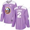 Adidas New York Islanders #2 Nick Leddy Violetti Aito Taistelee syöpää vastaan Ommeltu NHL Paita – Miesten