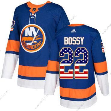 Adidas New York Islanders #22 Mike Bossy Royal Sininen Kotiottelu Aito USA Flag Ommeltu NHL Paita – Miesten