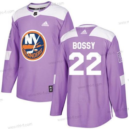 Adidas New York Islanders #22 Mike Bossy Violetti Aito Taistelee syöpää vastaan Ommeltu NHL Paita – Miesten