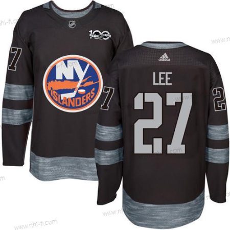 Adidas New York Islanders #27 Anders Lee Musta 1917-2017 100th Vuosipäivä Ommeltu NHL Paita – Miesten