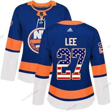 Adidas New York Islanders #27 Anders Lee Royal Sininen Kotiottelu Aito USA Flag Ommeltu NHL Paita – Naisten