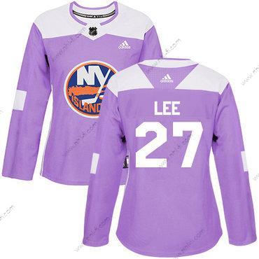 Adidas New York Islanders #27 Anders Lee Violetti Aito Taistelee syöpää vastaan Ommeltu NHL Paita – Naisten