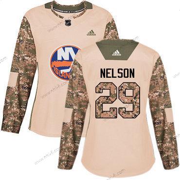 Adidas New York Islanders #29 Brock Nelson Maastokuvio Aito 2017 Veterans Day Ommeltu NHL Paita – Naisten